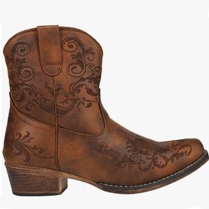 Roper Short Stuff Embroidery Round Toe Western Boot sz7